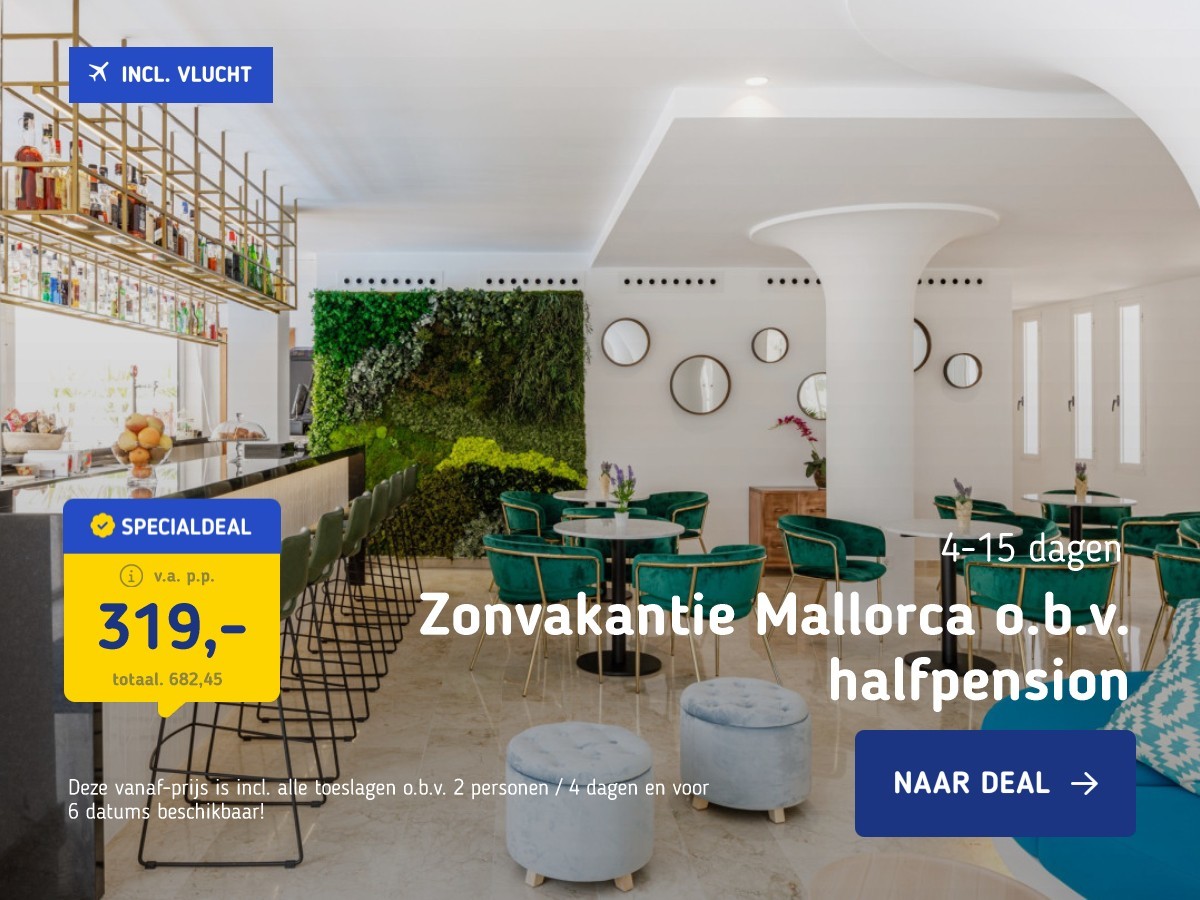 Zonvakantie Mallorca o.b.v. halfpension