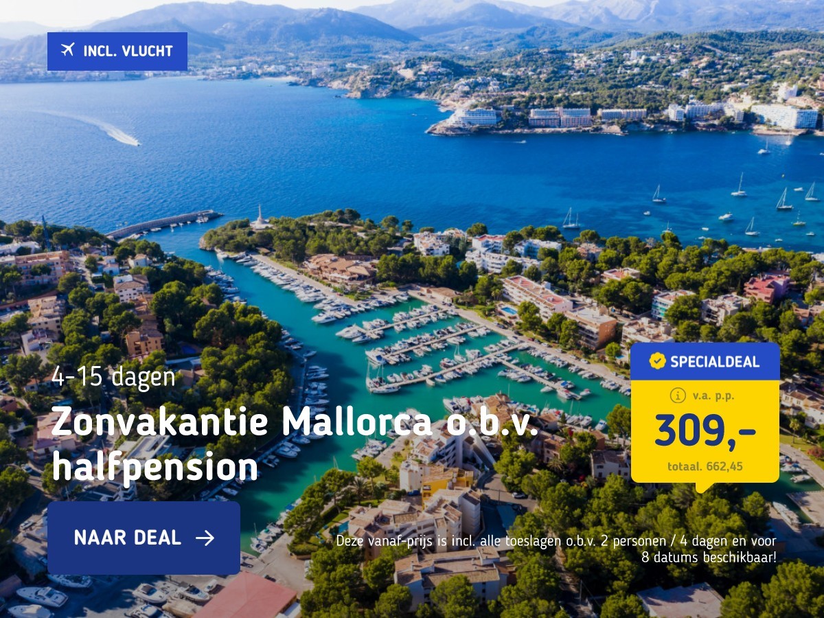 Zonvakantie Mallorca o.b.v. halfpension