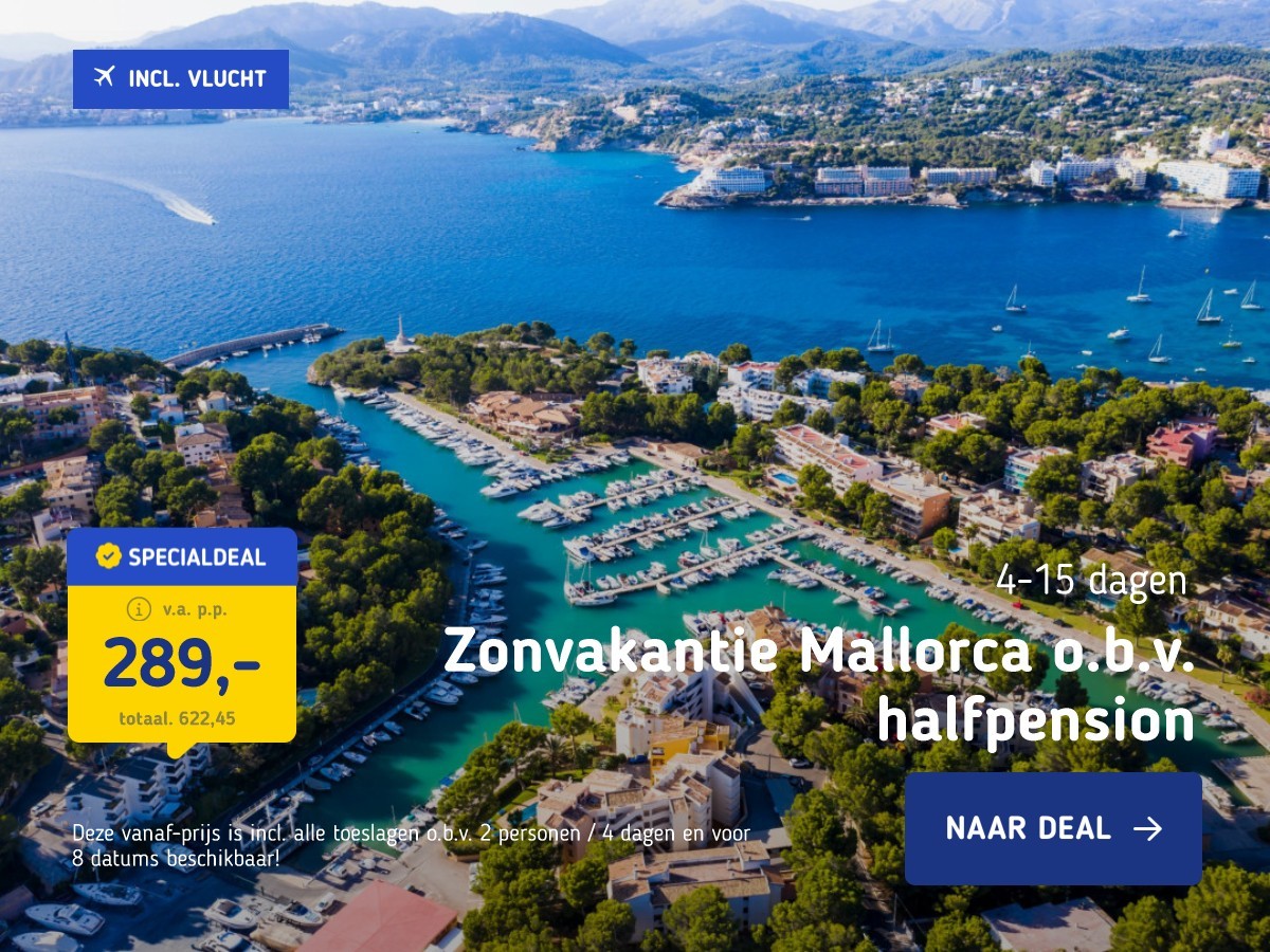 Zonvakantie Mallorca o.b.v. halfpension