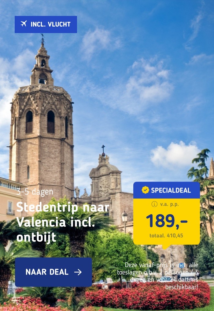 Stedentrip naar Valencia incl. ontbijt