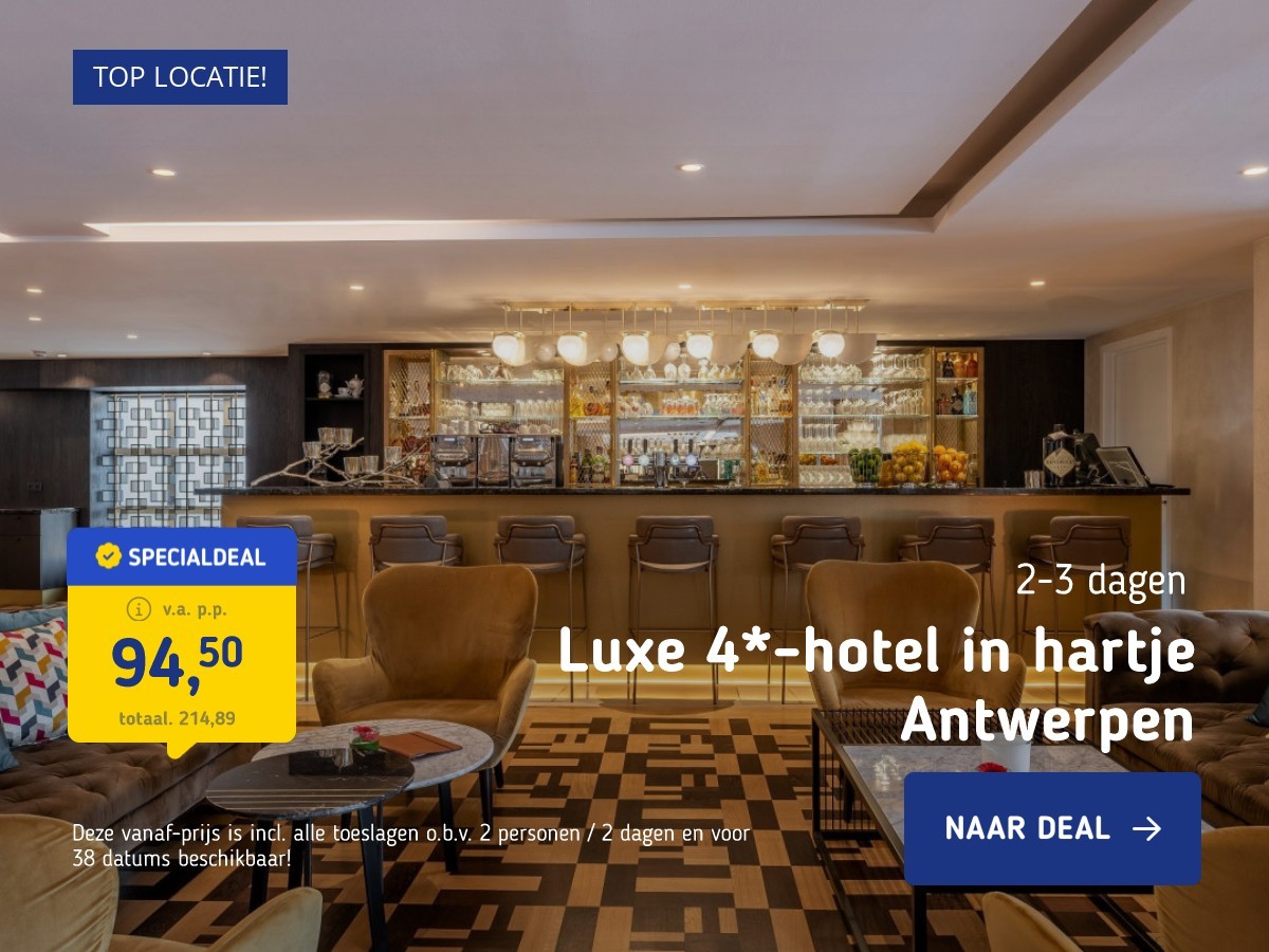 Luxe 4*-hotel in hartje Antwerpen