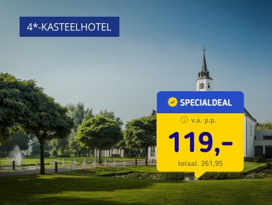 4*-kasteelhotel Noord-Brabant + diner