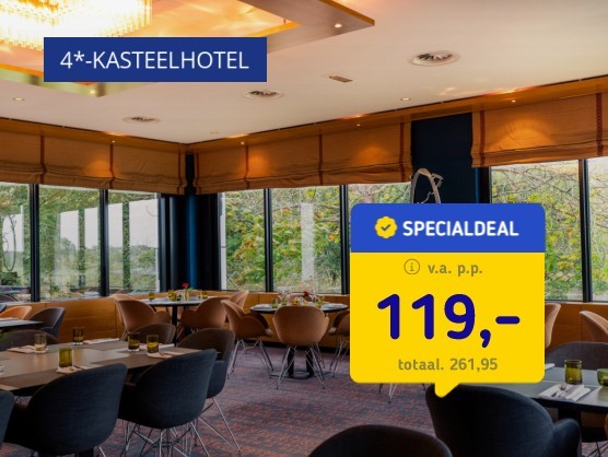 4*-kasteelhotel Noord-Brabant + diner