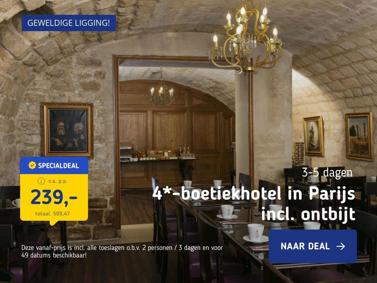 4*-boetiekhotel in Parijs incl. ontbijt