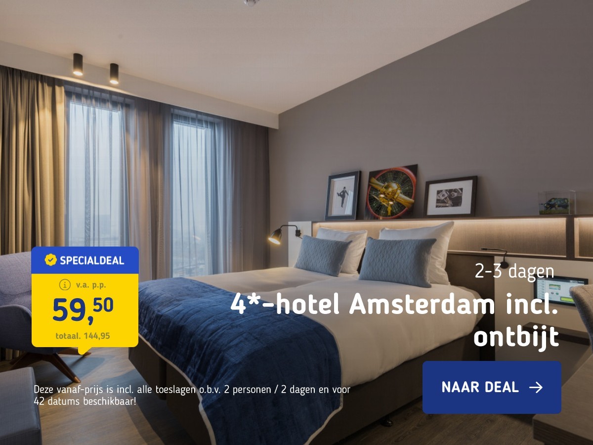 4*-hotel Amsterdam incl. ontbijt