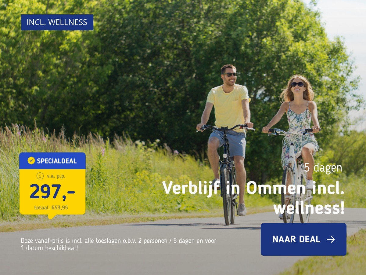 Verblijf in Ommen incl. wellness!