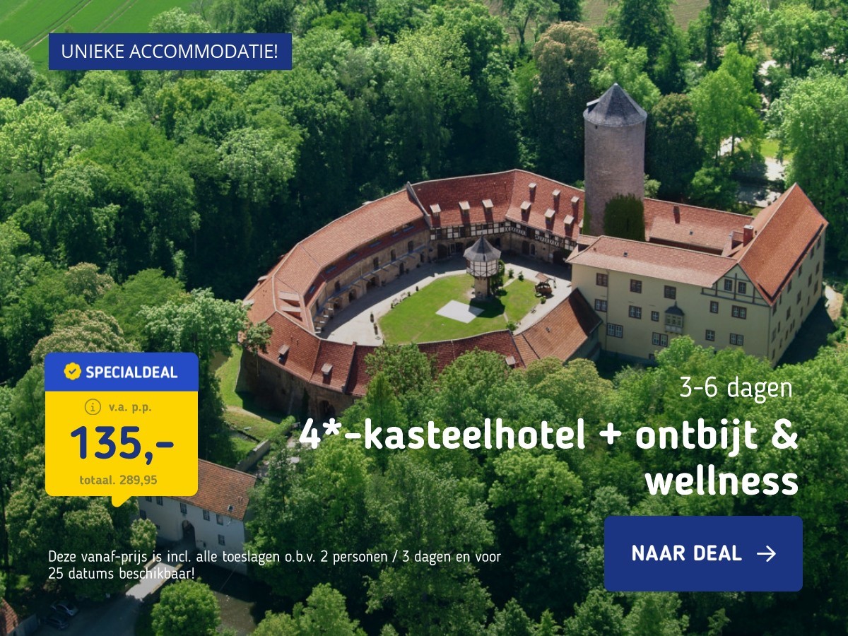 4*-kasteelhotel + ontbijt & wellness