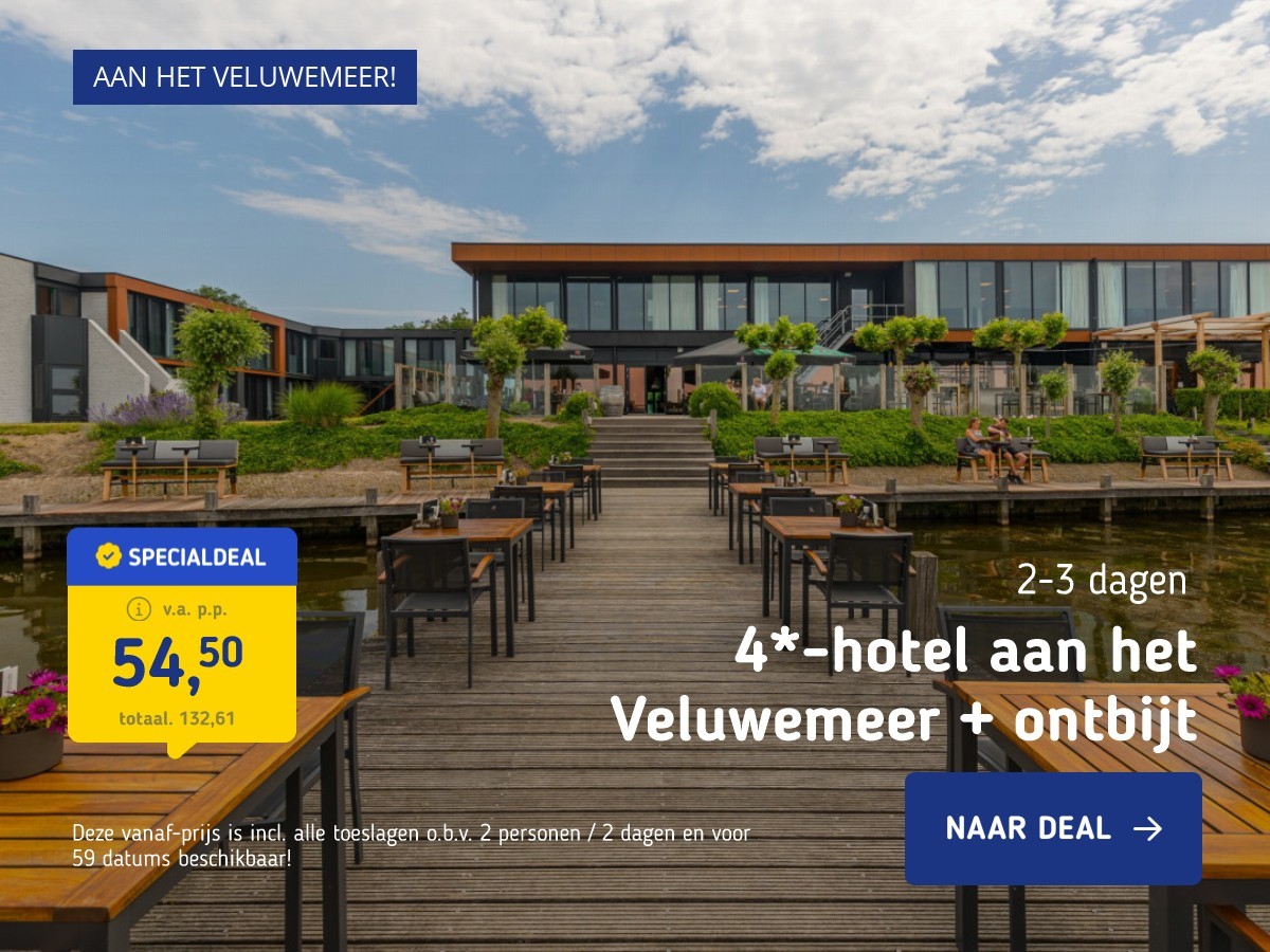 4*-hotel aan het Veluwemeer + ontbijt