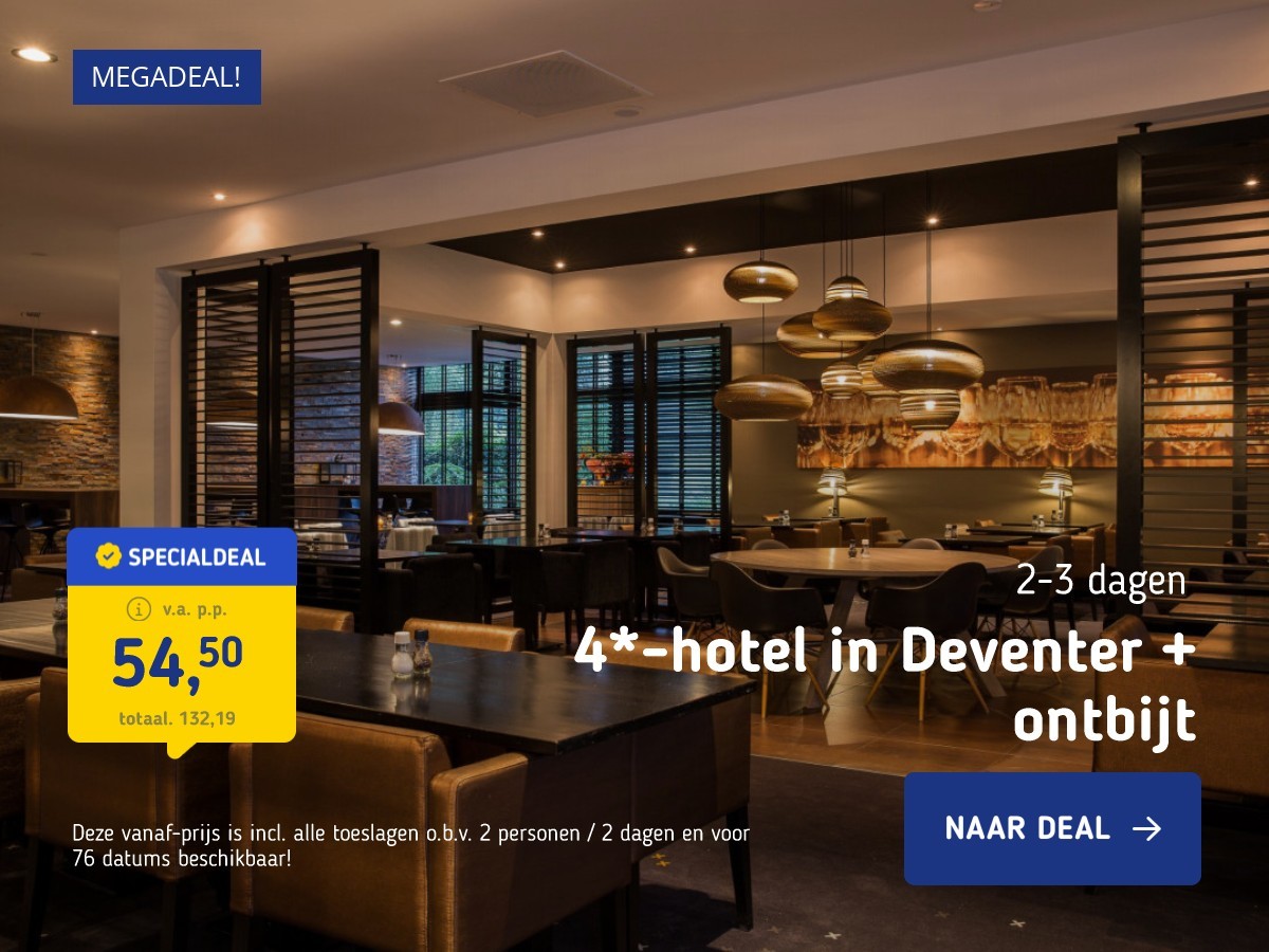 4*-hotel in Deventer + ontbijt