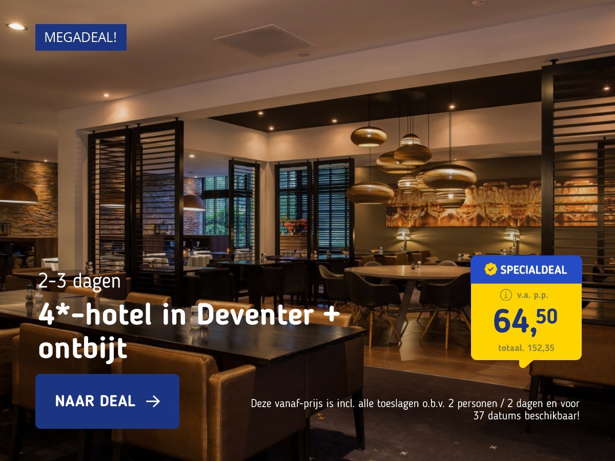 4*-hotel in Deventer + ontbijt