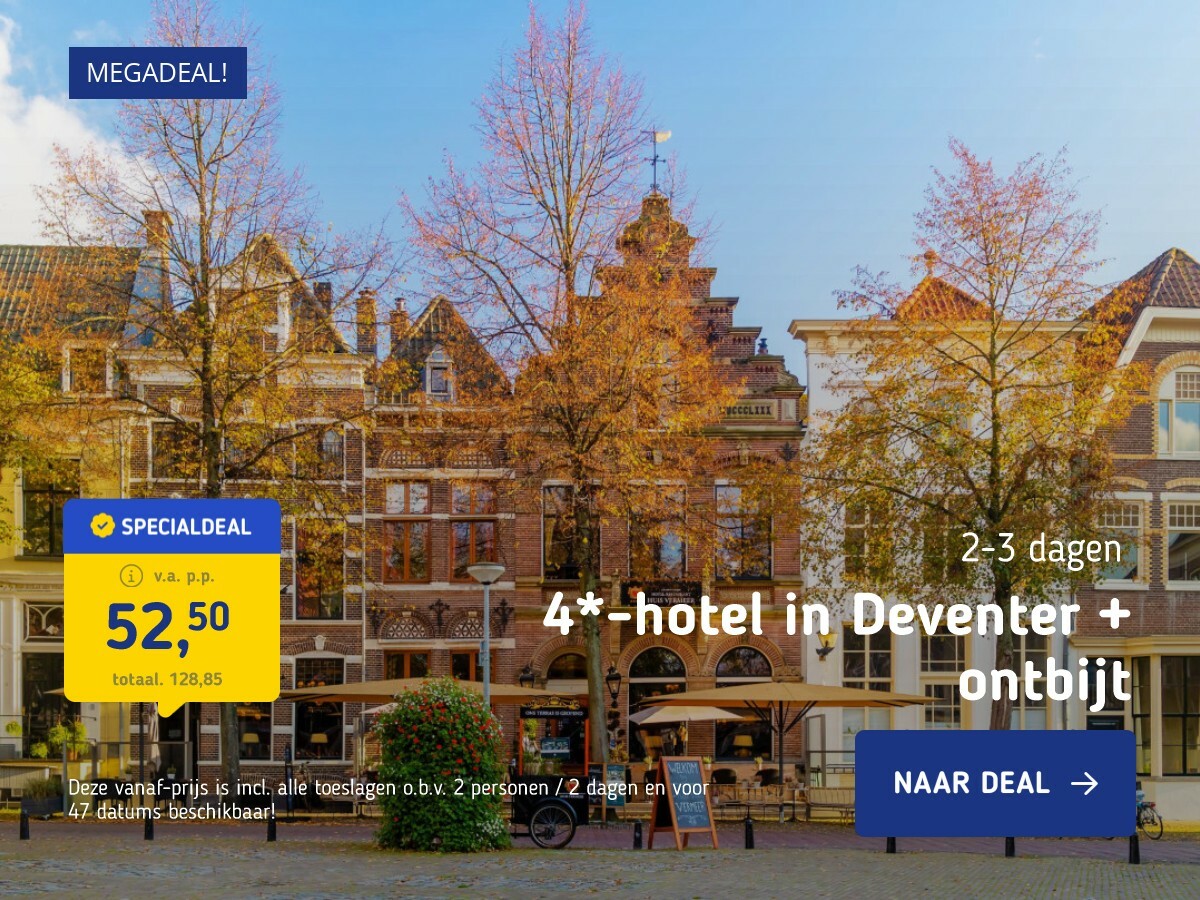 4*-hotel in Deventer + ontbijt