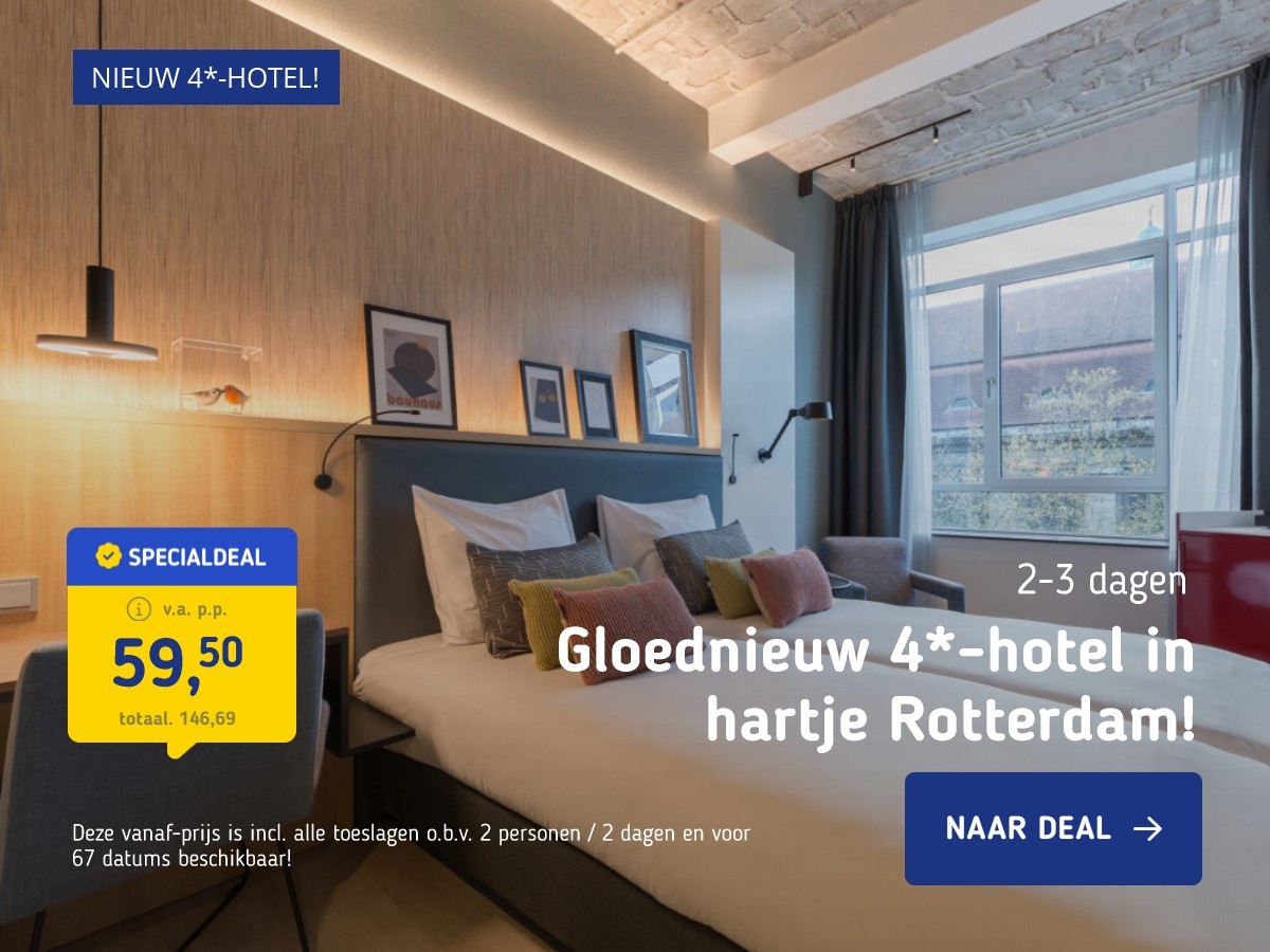 Gloednieuw 4*-hotel in hartje Rotterdam!