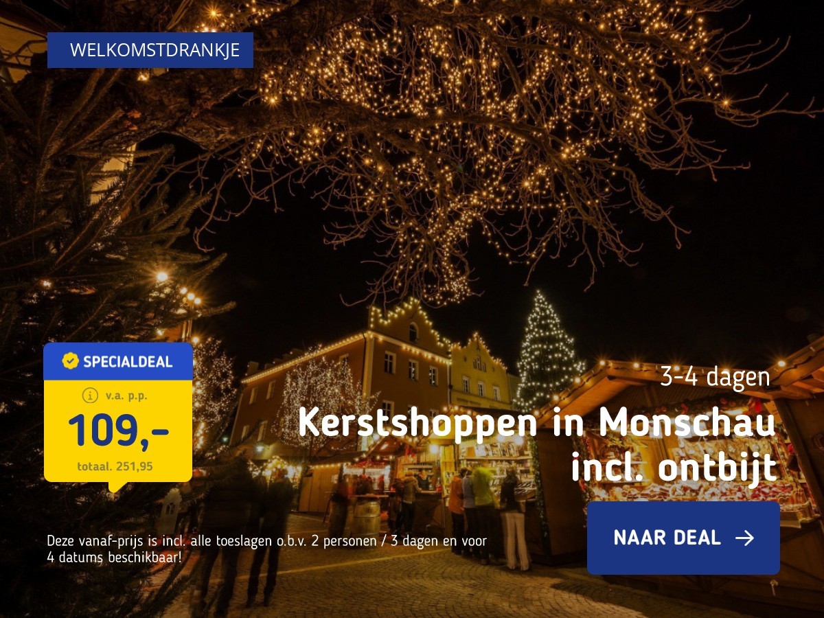 Kerstshoppen in Monschau incl. ontbijt