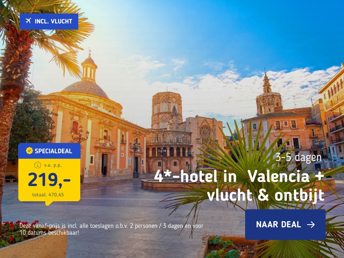 4*-hotel in Valencia + vlucht & ontbijt