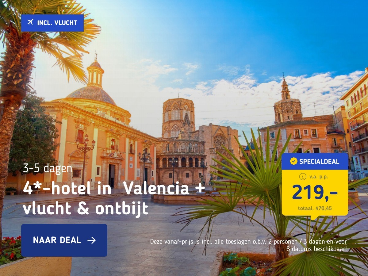 4*-hotel in Valencia + vlucht & ontbijt