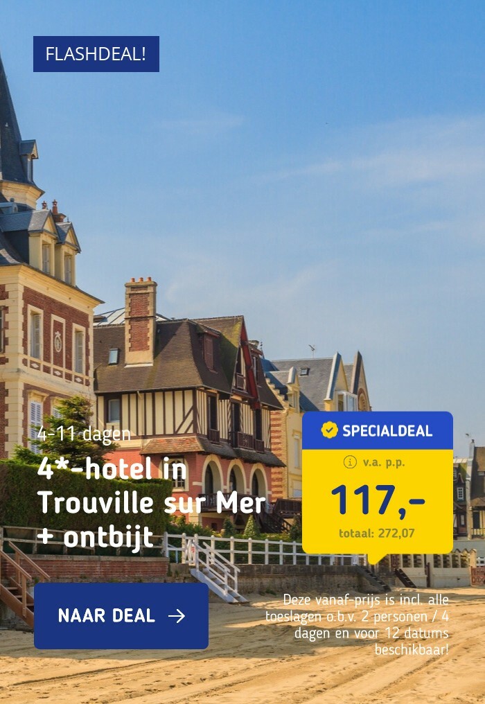4*-hotel in Trouville sur Mer + ontbijt