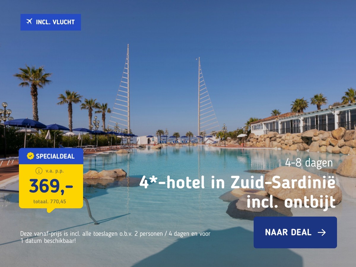 4*-hotel in Zuid-Sardinië incl. ontbijt