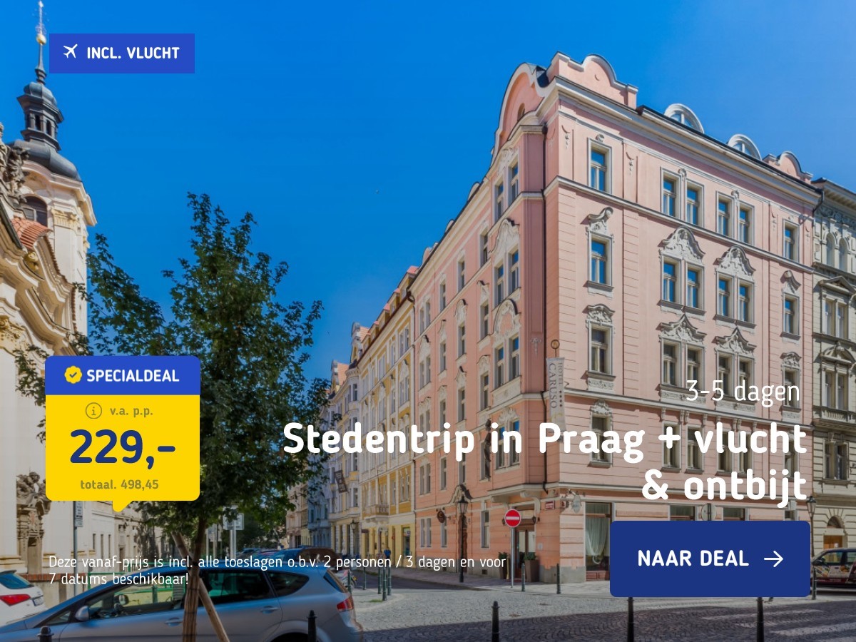 Stedentrip in Praag + vlucht & ontbijt