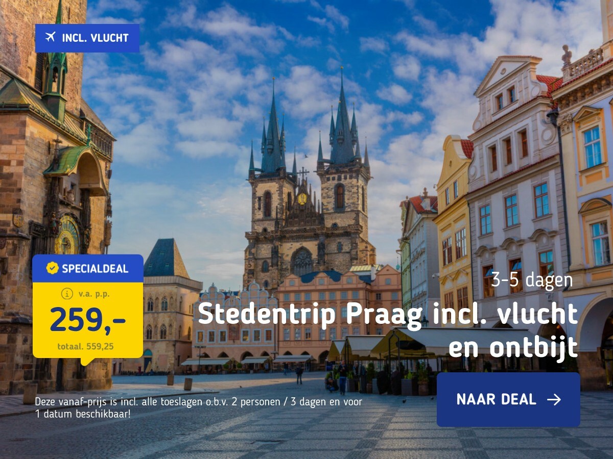 Stedentrip Praag incl. vlucht en ontbijt