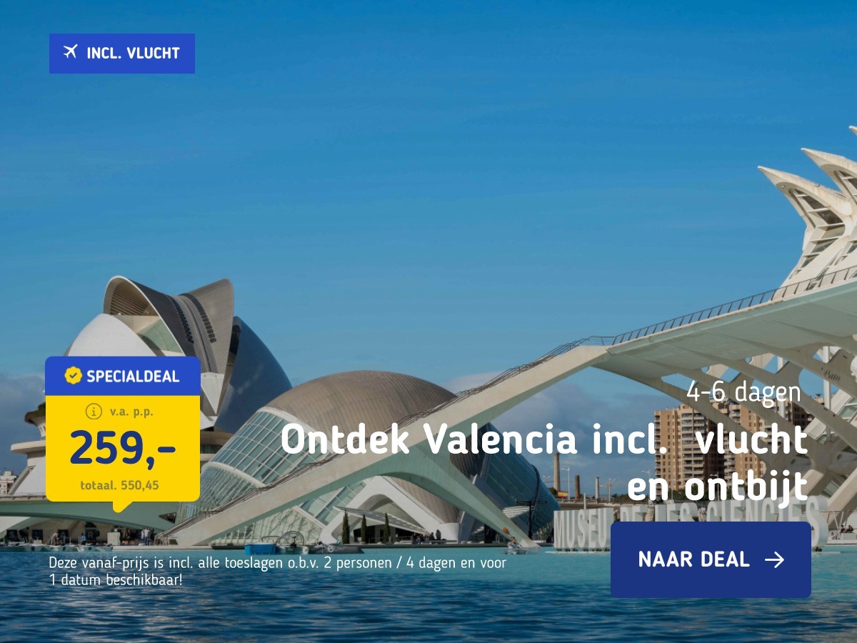 Ontdek Valencia incl. vlucht en ontbijt