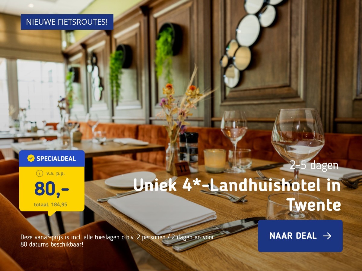 Uniek 4*-Landhuishotel in Twente