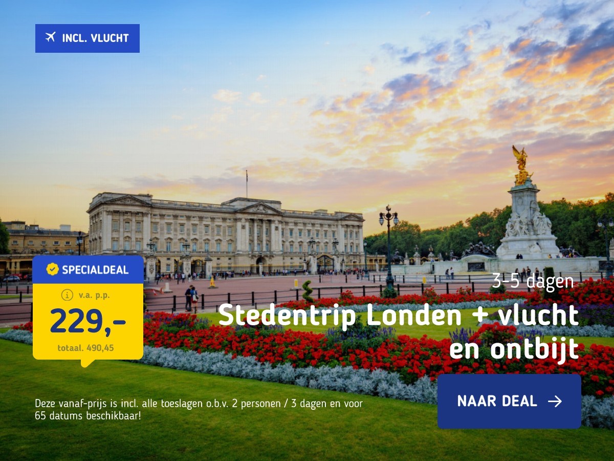 Stedentrip Londen + vlucht en ontbijt