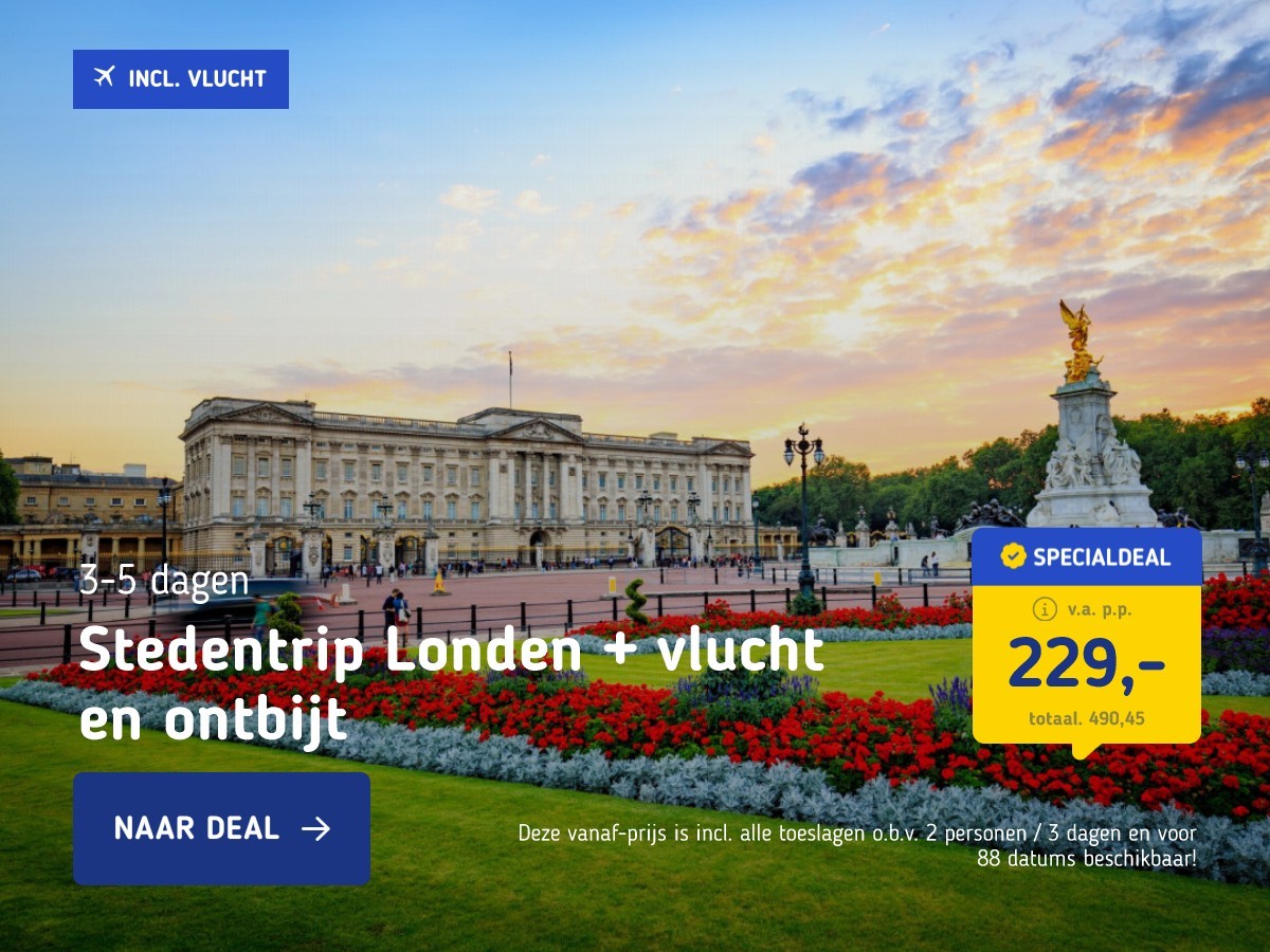 Stedentrip Londen + vlucht en ontbijt