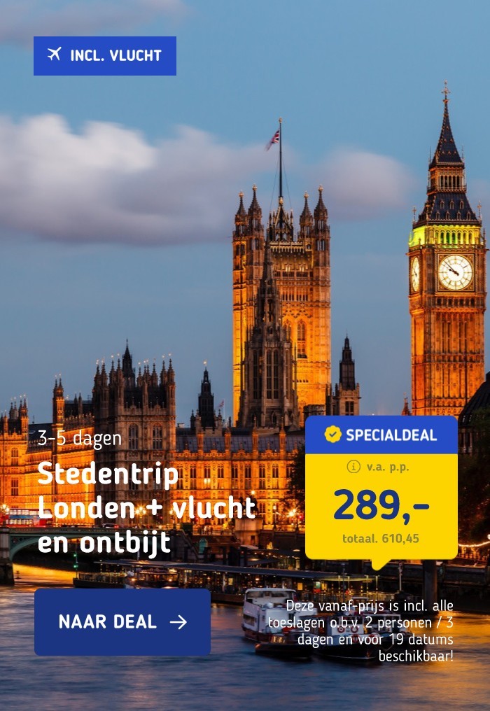 Stedentrip Londen + vlucht en ontbijt