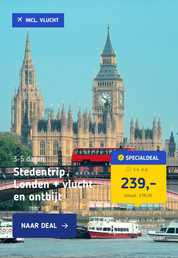 Stedentrip Londen + vlucht en ontbijt