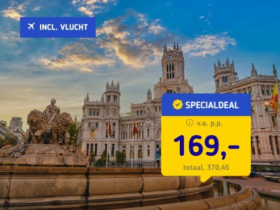 Stedentrip Madrid + vlucht en ontbijt