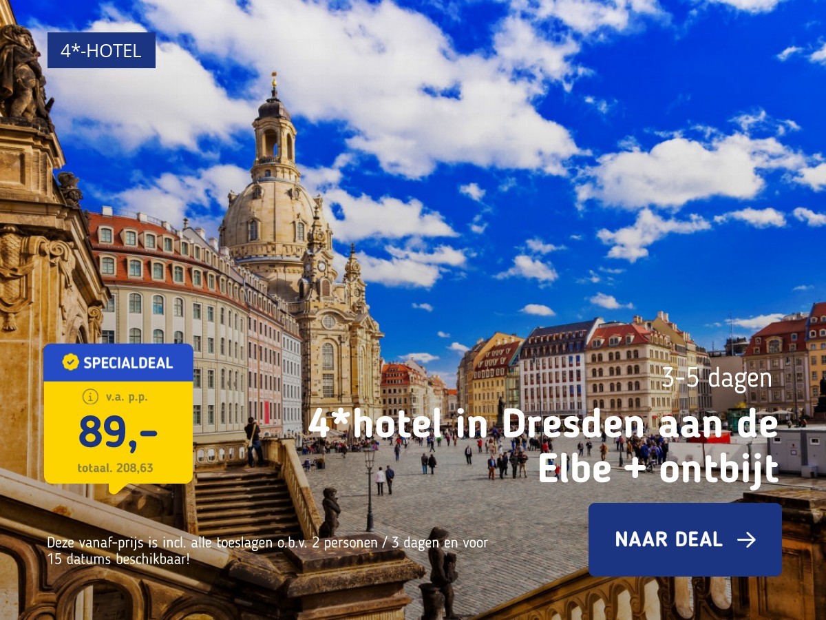 4*hotel in Dresden aan de Elbe + ontbijt