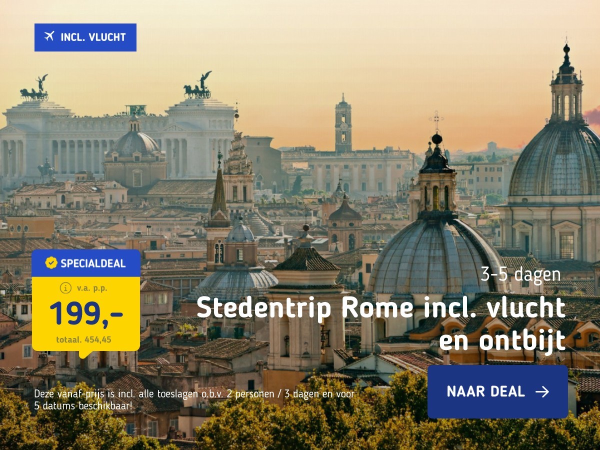 Stedentrip Rome incl. vlucht en ontbijt