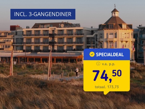 4*-hotel aan kust van Noordwijk + diner