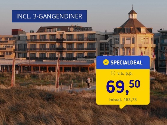 4*-hotel aan kust van Noordwijk + diner