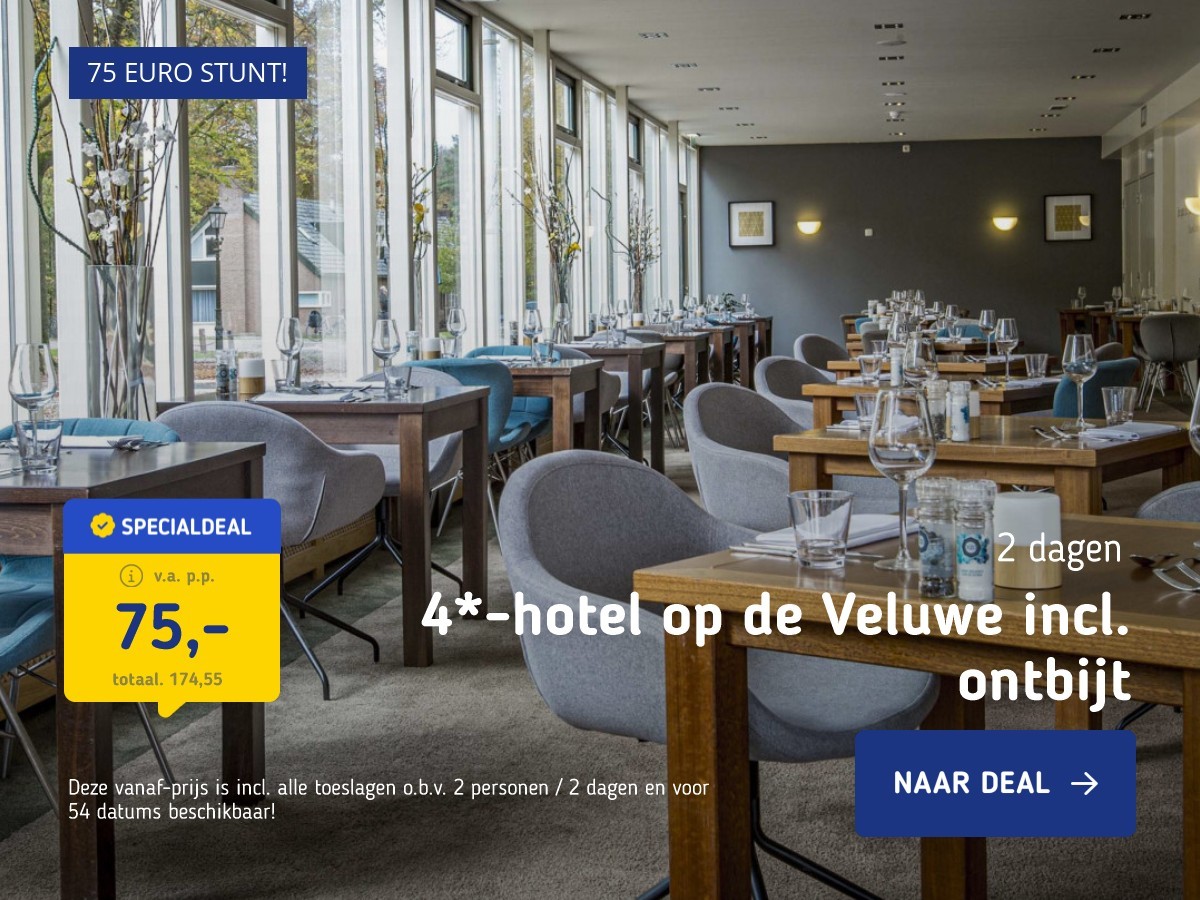 4*-hotel op de Veluwe incl. ontbijt