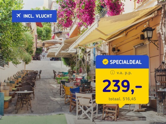 4*-hotel Athene + vlucht & ontbijt