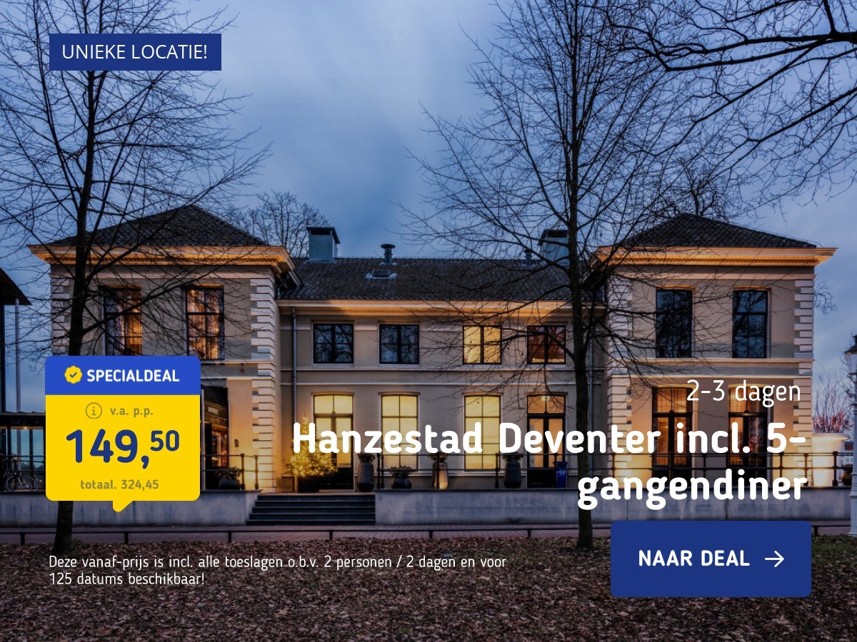 Hanzestad Deventer incl. 5-gangendiner