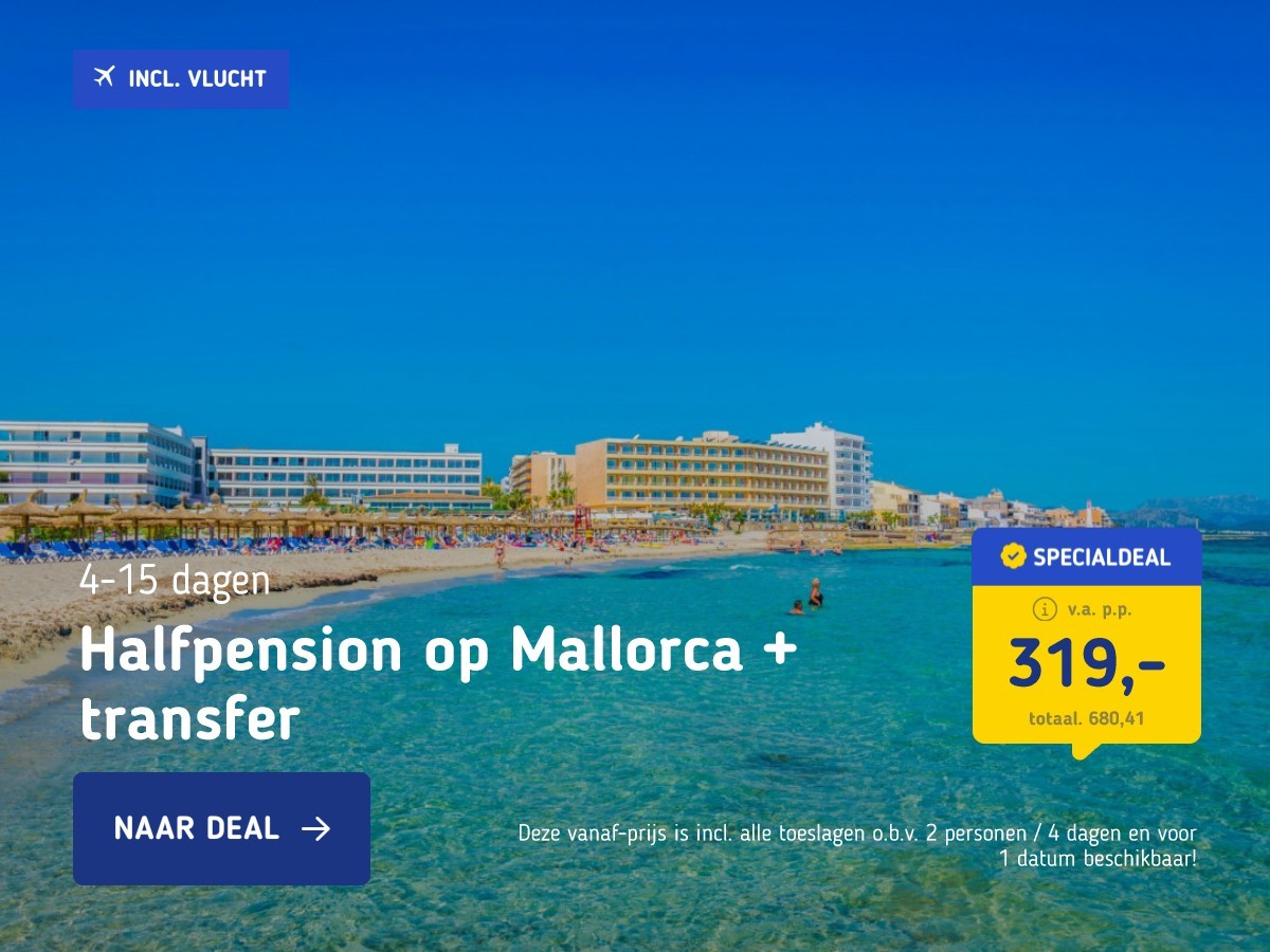 Halfpension op Mallorca + transfer