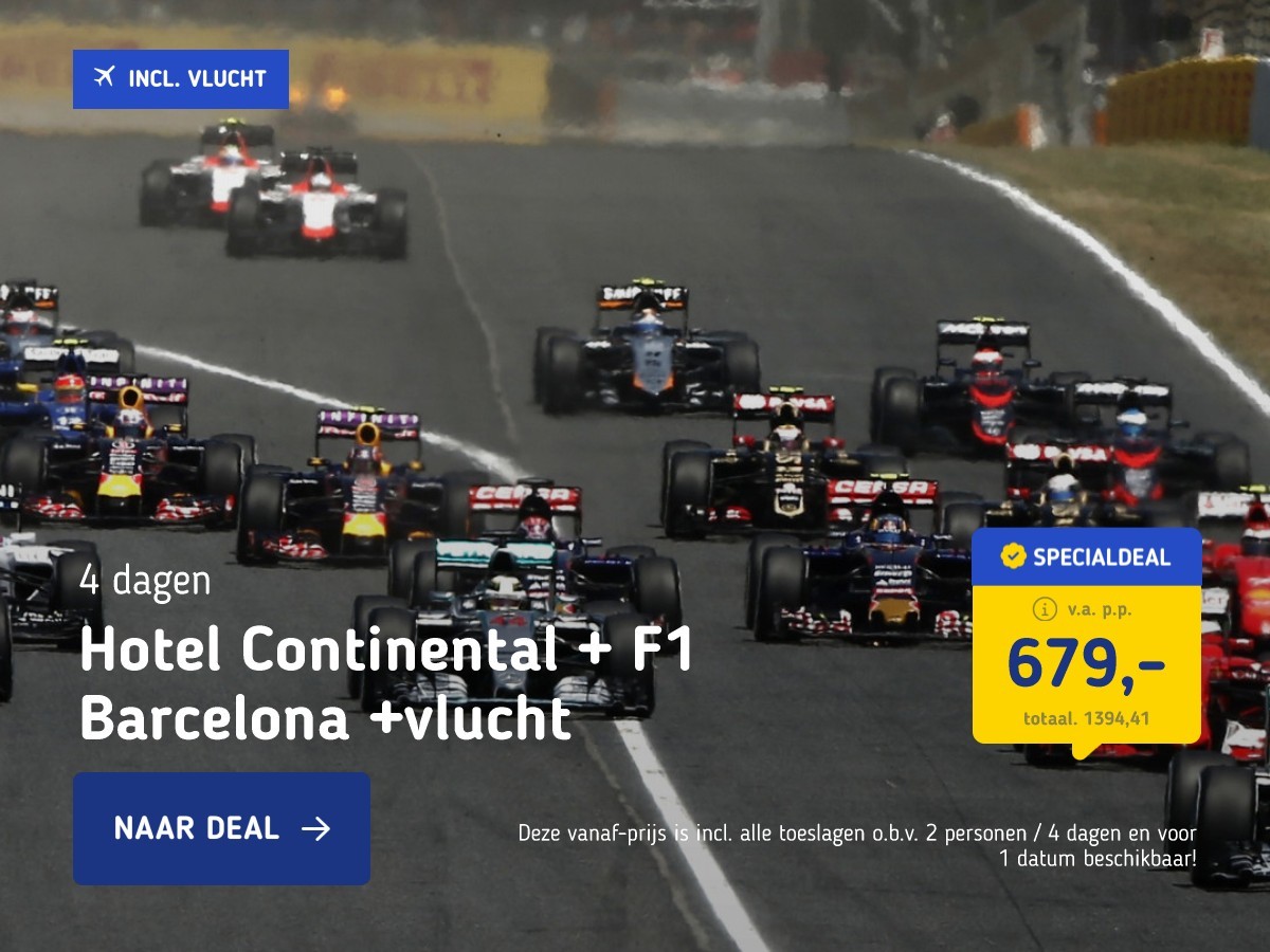 Hotel Continental + F1 Barcelona +vlucht