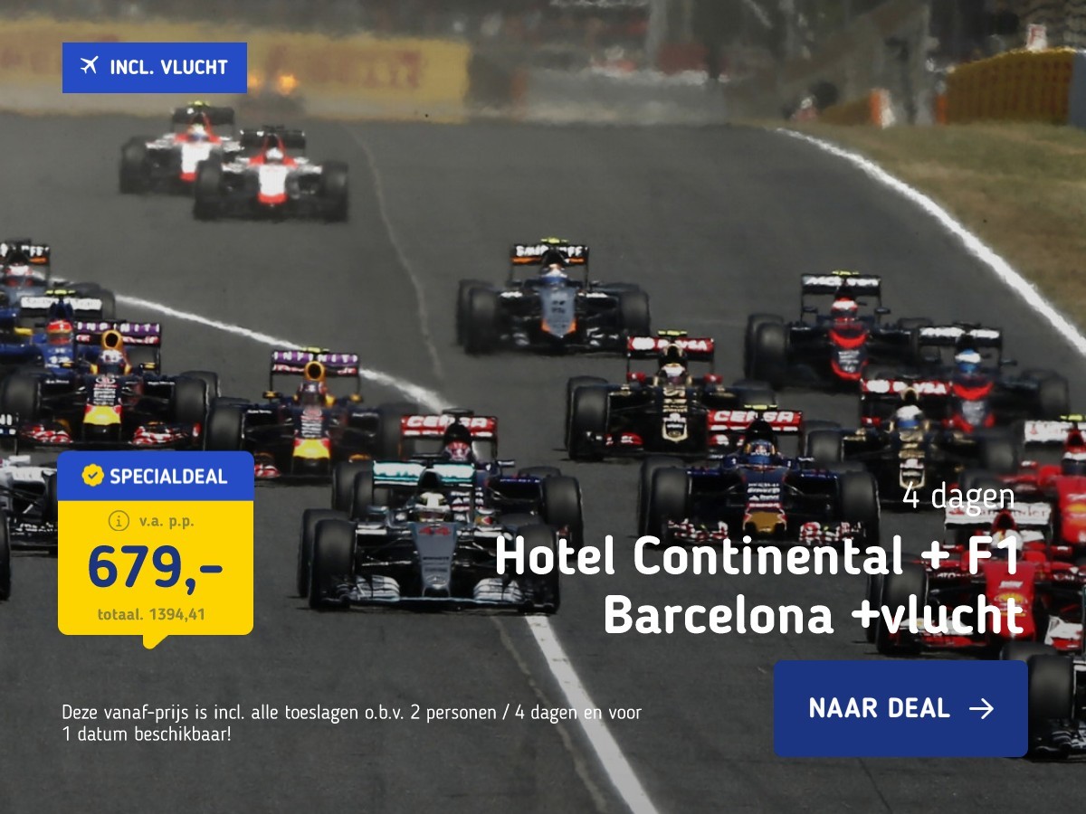 Hotel Continental + F1 Barcelona +vlucht