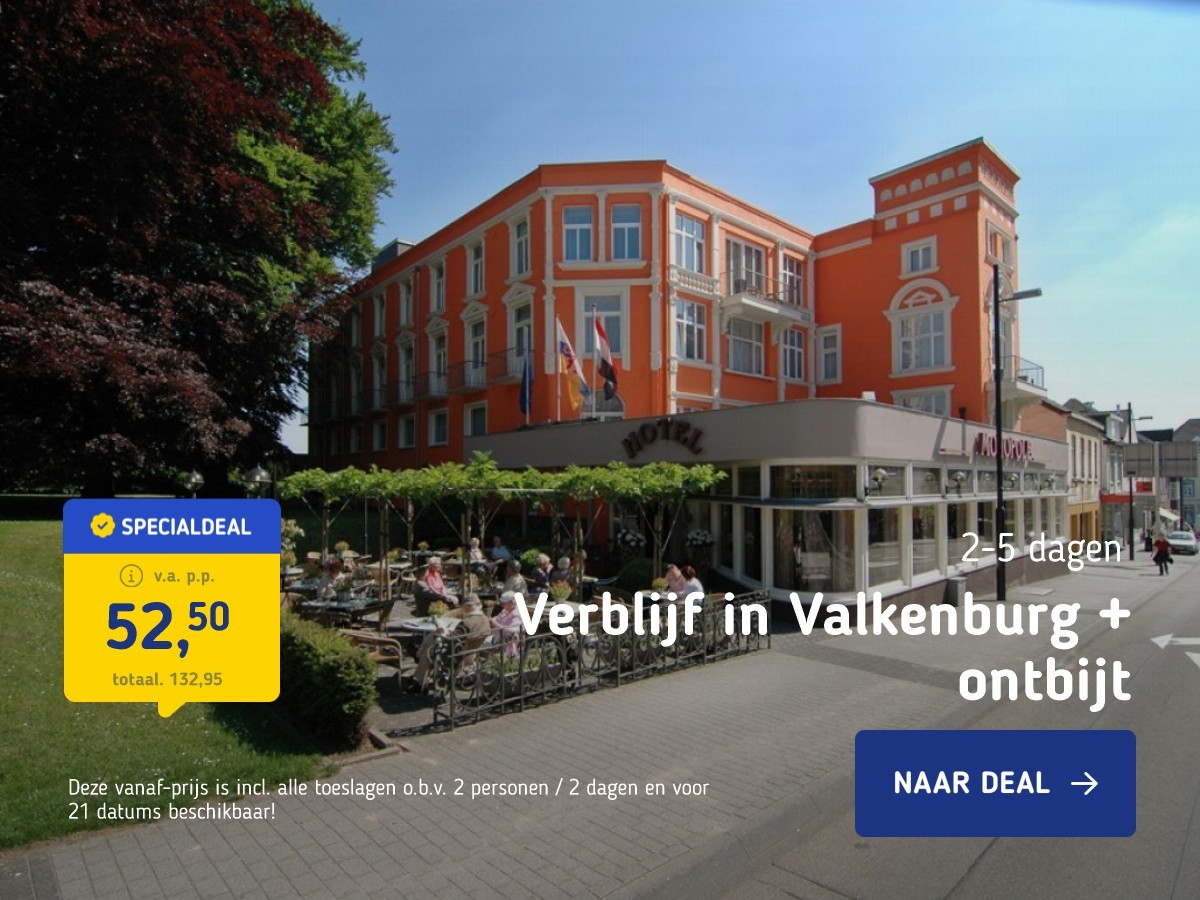 Verblijf in Valkenburg + ontbijt