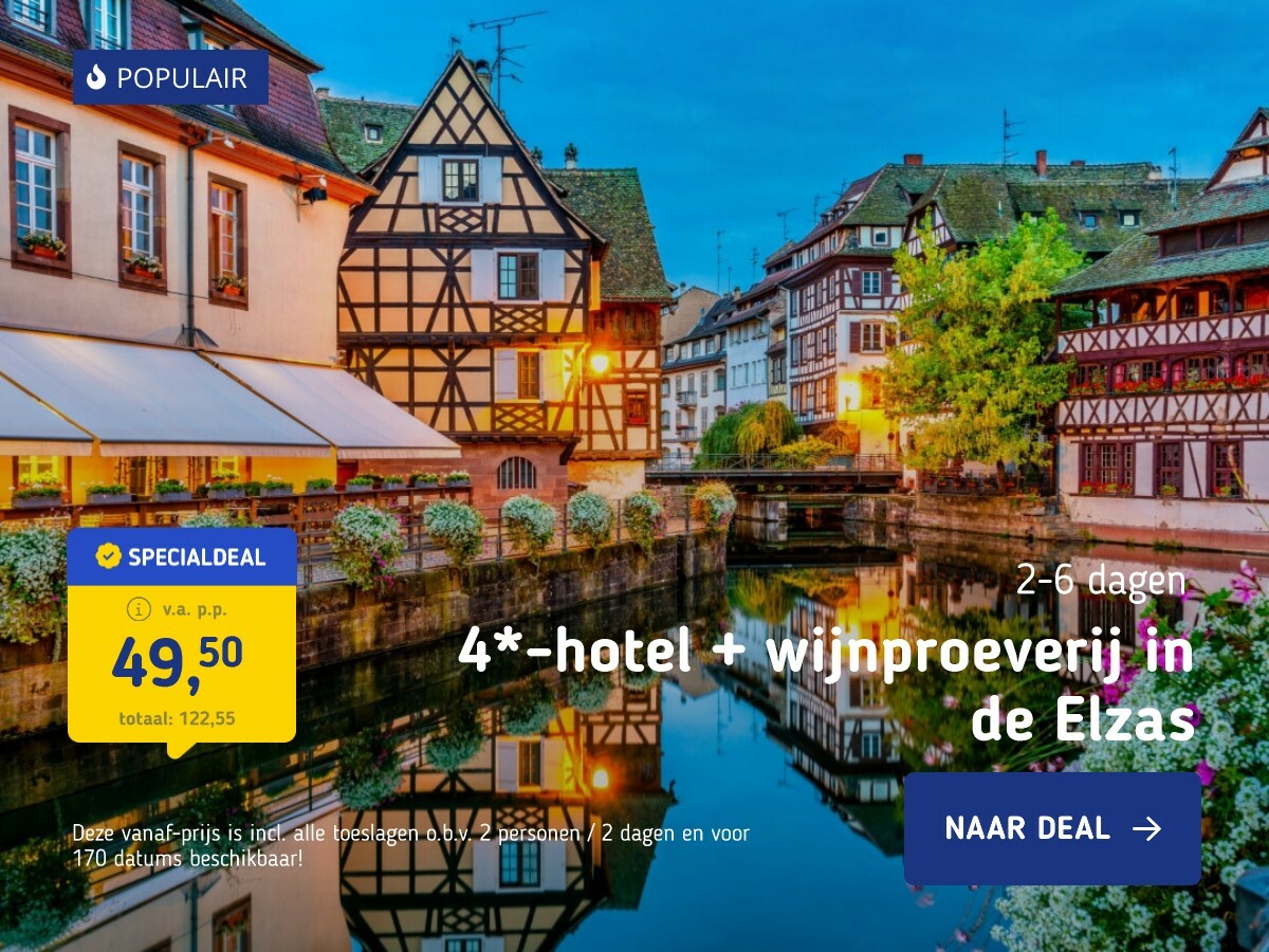 4*-hotel + wijnproeverij in de Elzas