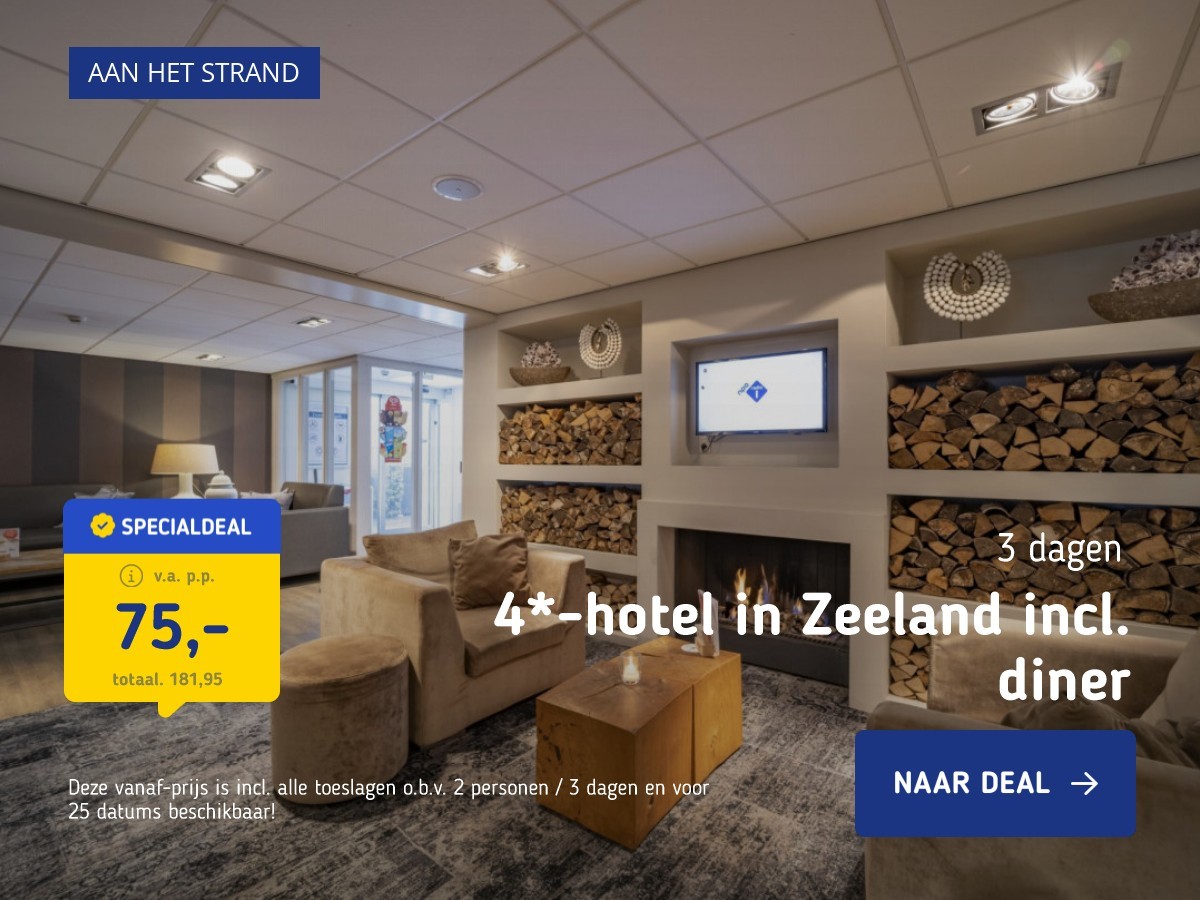 4*-hotel in Zeeland incl. diner