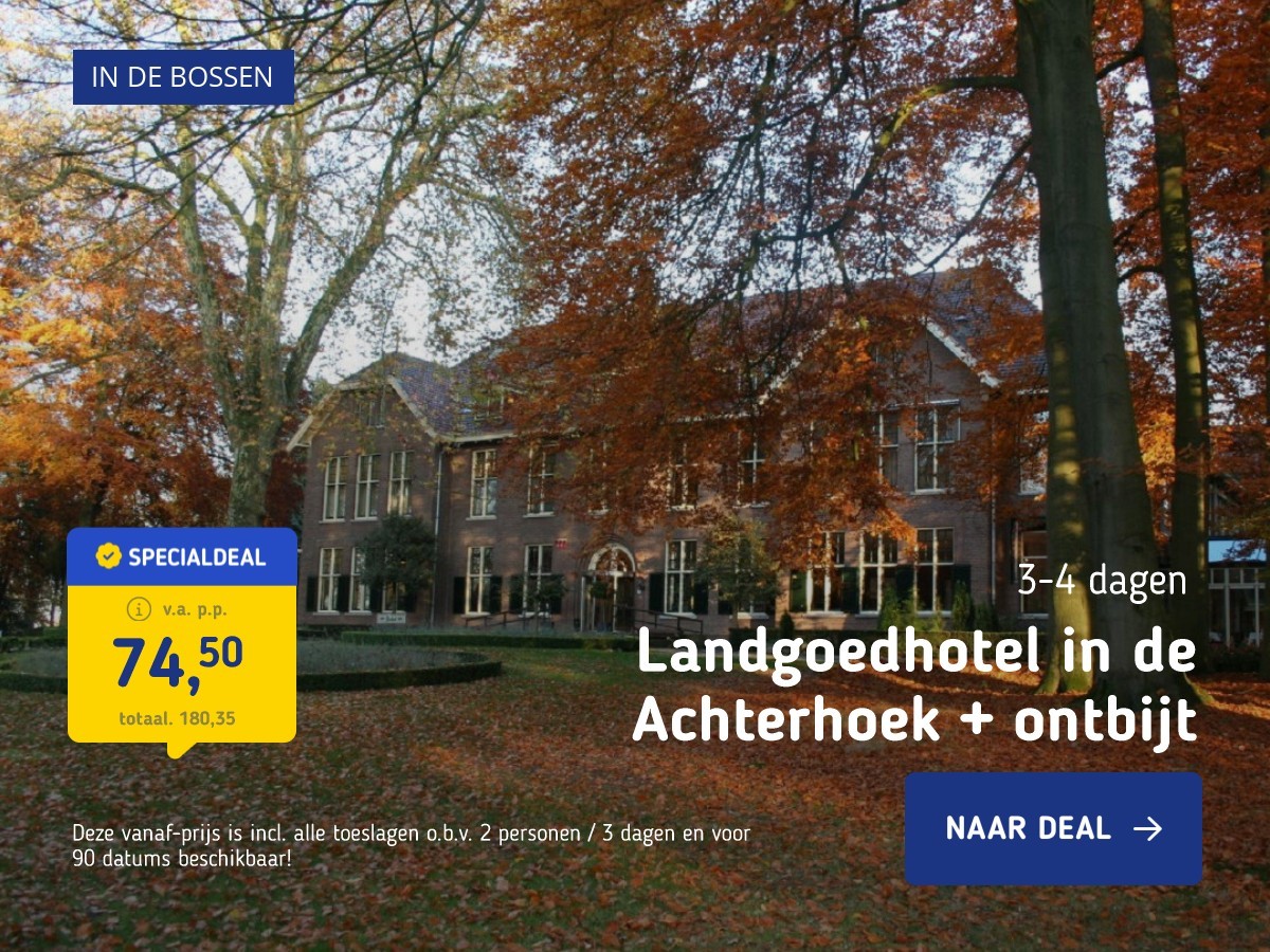 Landgoedhotel in de Achterhoek + ontbijt