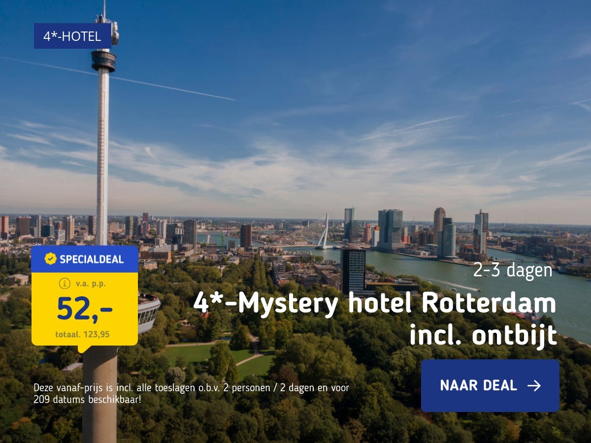 4*-Mystery hotel Rotterdam incl. ontbijt