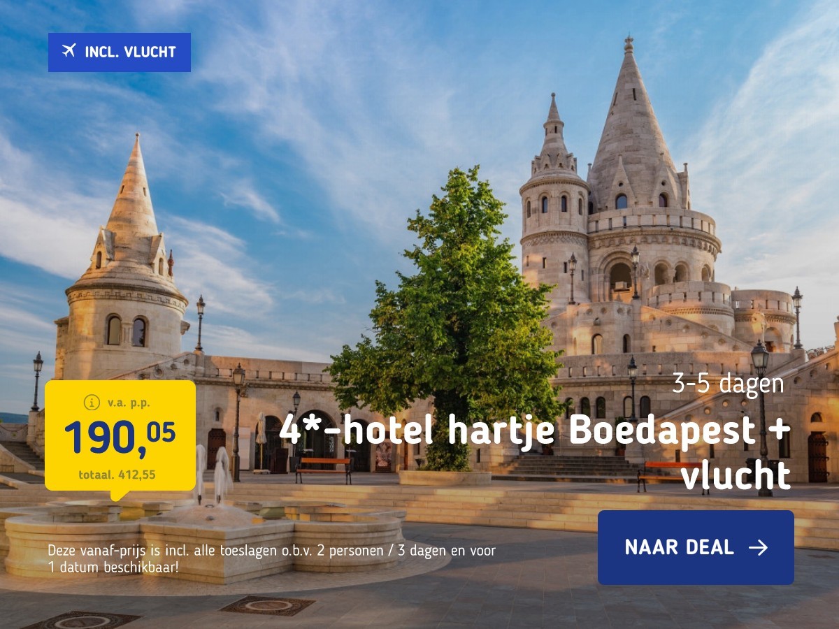 4*-hotel hartje Boedapest + vlucht