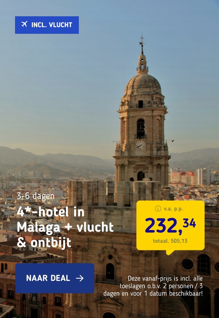 4*-hotel in Malaga + vlucht & ontbijt