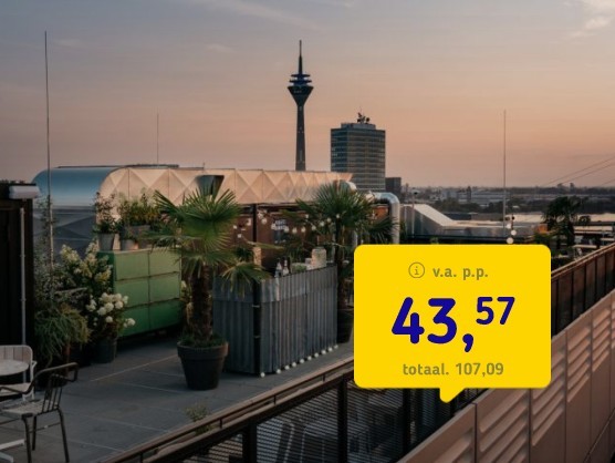 4*-hotel Düsseldorf + hoogste rooftopbar