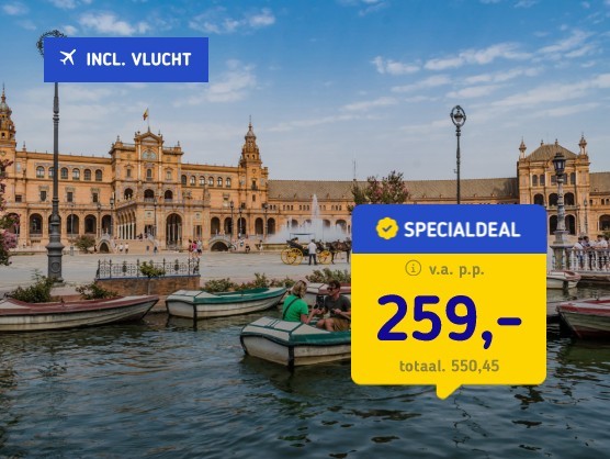 4*-Stedentrip Sevilla + vlucht & ontbijt