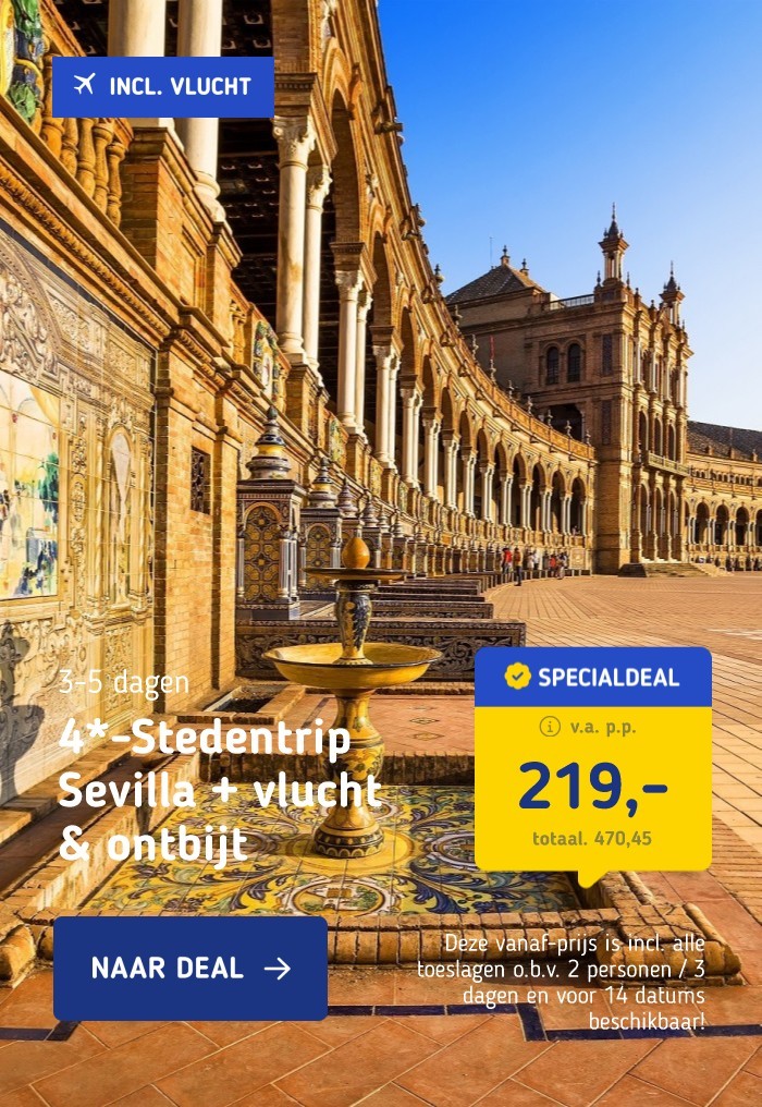 4*-Stedentrip Sevilla + vlucht & ontbijt